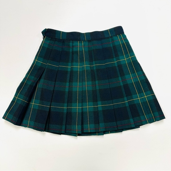 Vintage American Apparel plaid kilt XS green black pleated skirt Academia mini - Picture 6 of 7